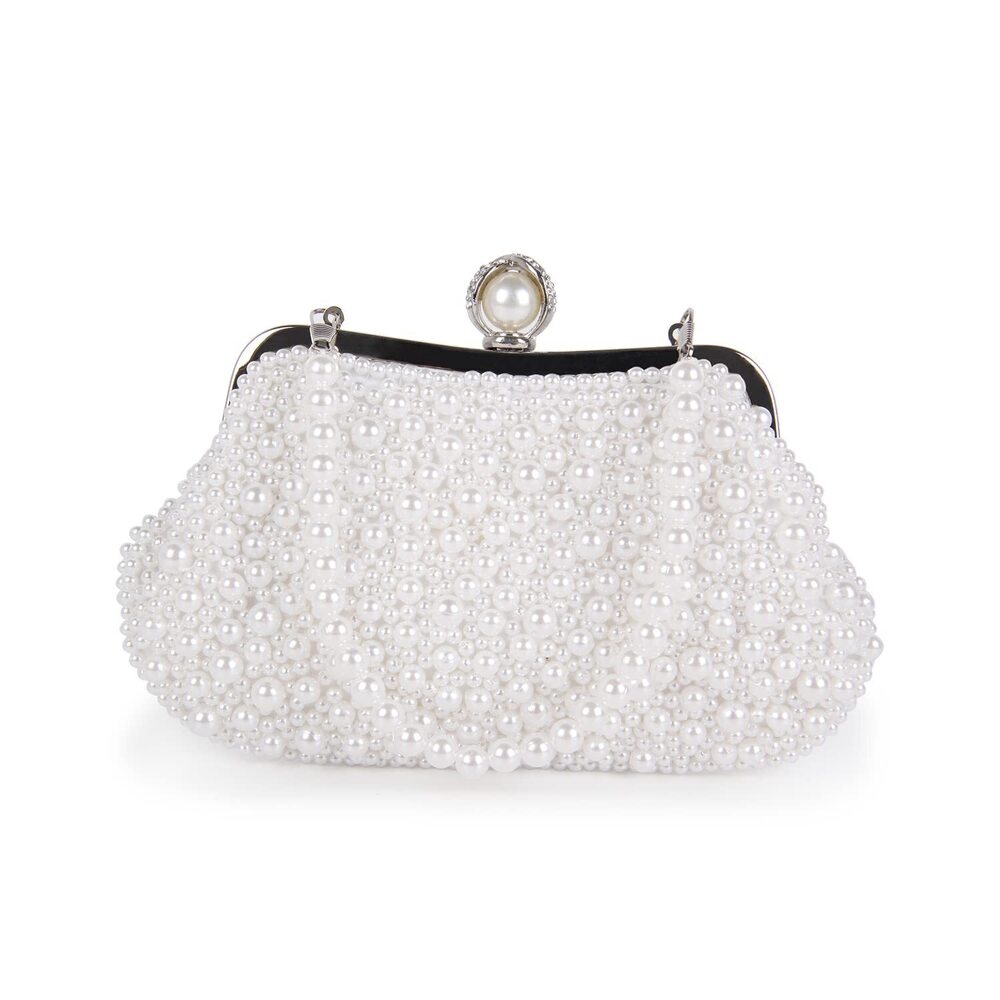 9500 Pearl Clutch Purses Evening Handbags Clutch Wedding Crystal Shoulder